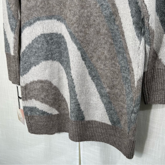 Happily Grey NWT Long Soft Abstract Neutral Colors Swirl Design Cardigan Sz S - Picture 12 of 14
